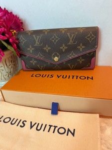 LOUIS VUITTON MONOGRAM PORTEFEIULLE RETIRO SARAH BI-FOLD WALLET FUSCHIA ACCENTS
